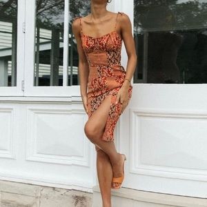 NEW floral patchwork midi dress